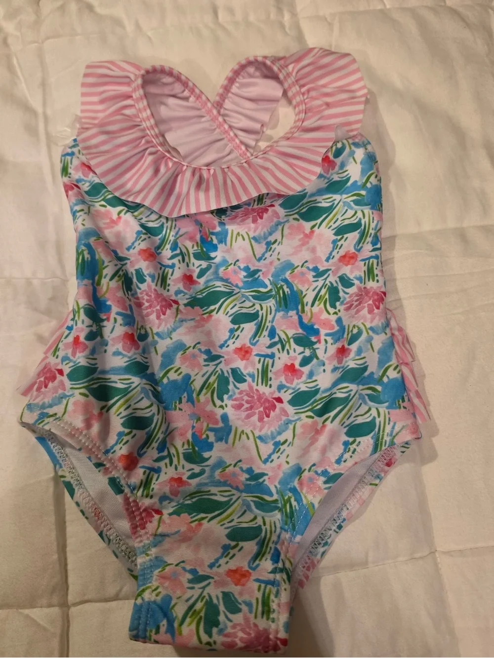 Flap Happy Pink Floral Ruffle One-Piece Swimsuit